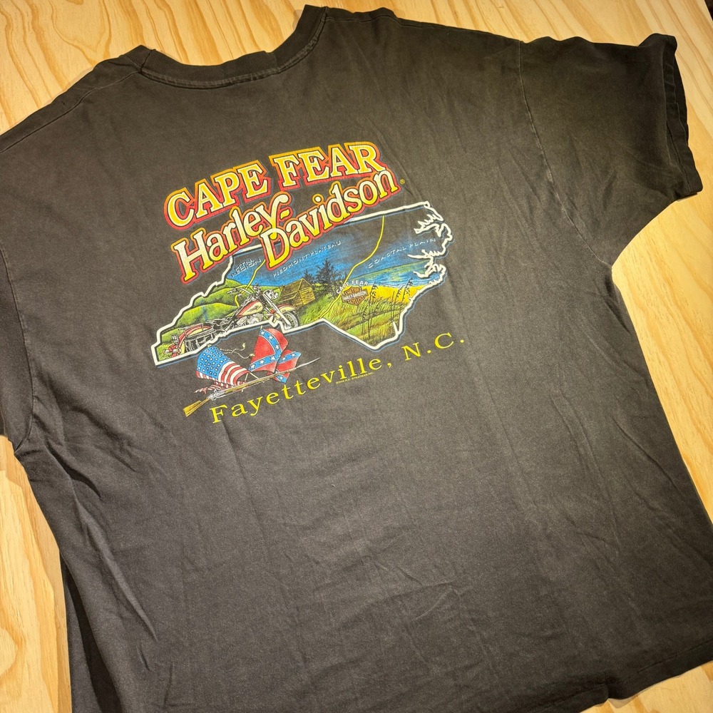 Harley-Davidson Men's Vintage Cape Fear Graphic Tee Black North Carolina XXXL